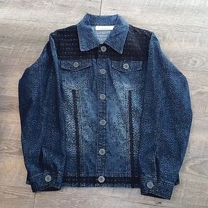 New Direction Snake Pattern Jean Jacket